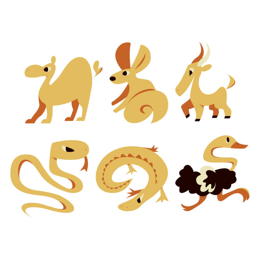 Sahara Desert Animal Icons